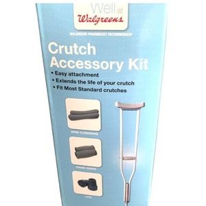 Walgreens Crutch Accessory Kit Gray Cushions Arm Hand Grips Brand New